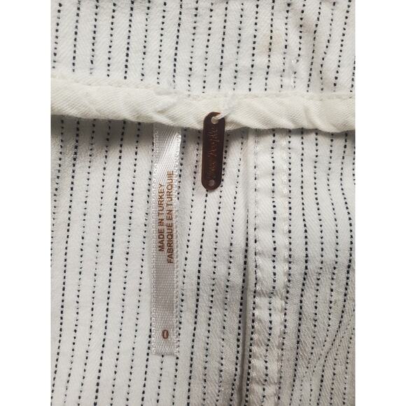 Women's Free People White & Black Pinstripe Mini Skirt Size 0 Stretchy - Picture 3 of 7